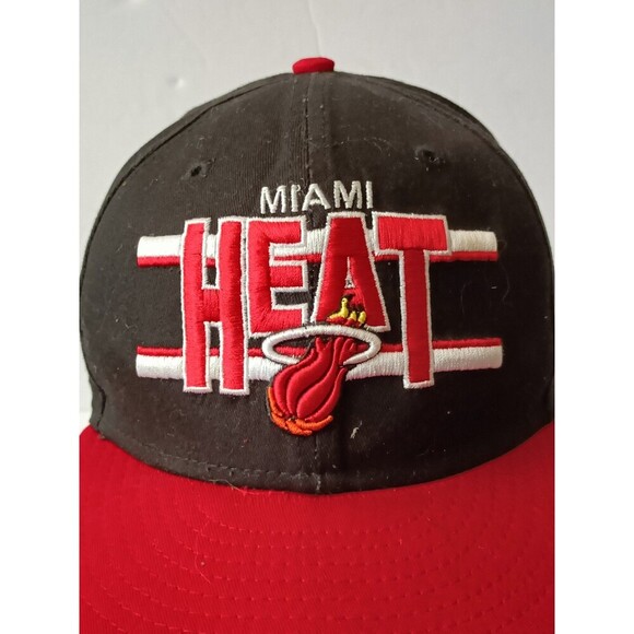 Miami Heat Hat Black Red Snapback Cap - Picture 2 of 11